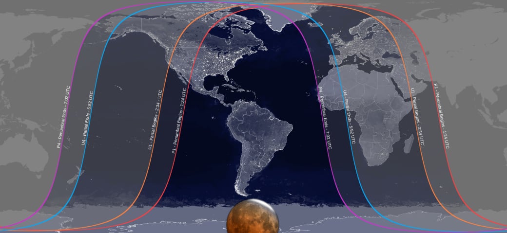 El fenómeno podrá seguirse a simple vista y de principio a fin desde cualquier punto del país. (Imagen: NASA)