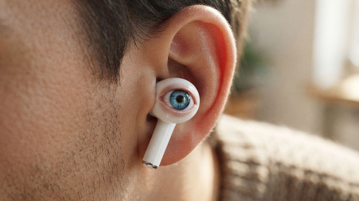 Otra posible sorpresa en el evento: auriculares de Apple con cámara. (Foto: Creada con Gemini)