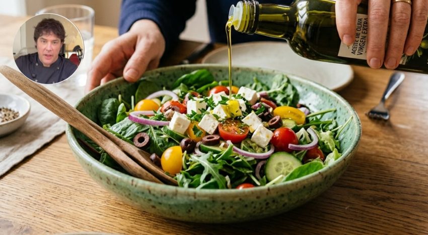 Sal, aceite o vinagre: un chef con cinco estrellas Michelin explica cuál es el orden correcto para condimentar una ensalada
