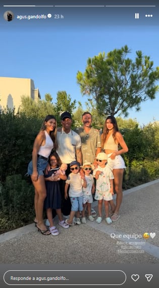 Agustina Gandolfo y Lautaro Martínez compartieron sus vacaciones con Pico Mónaco y Diana Arnopoulos y sus hijos (Foto: Instagram @agus.gandolfo)