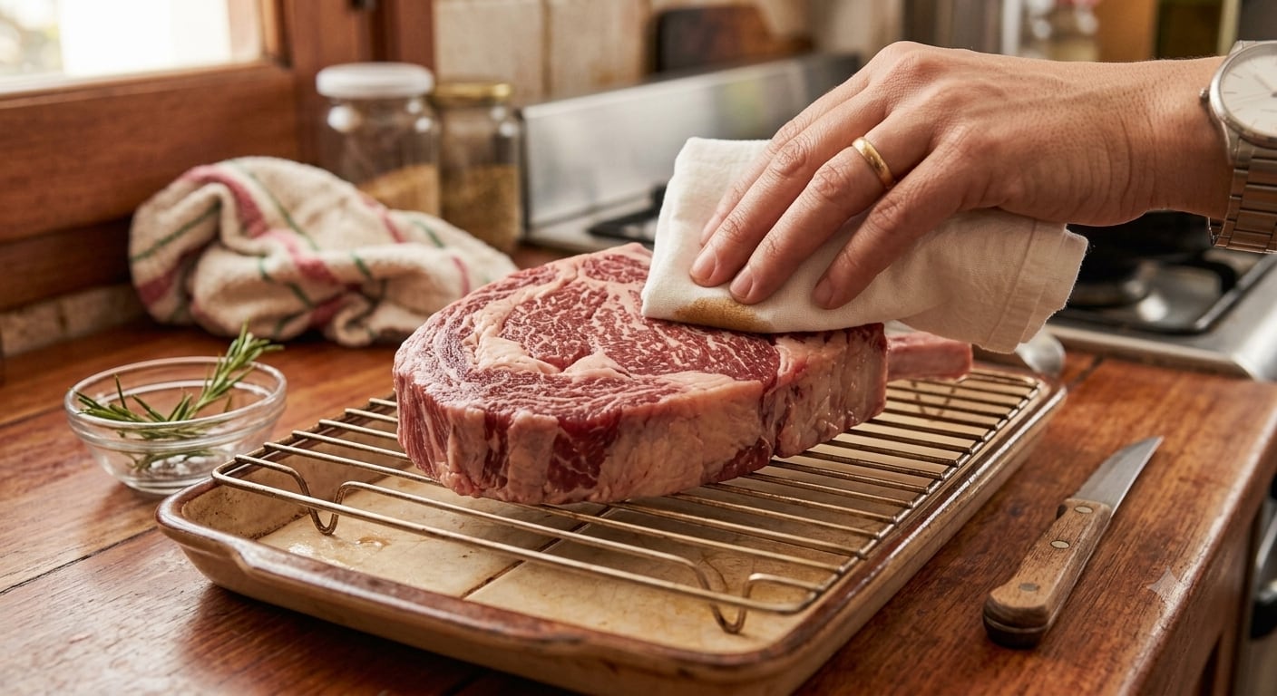 Muchos cocineros coinciden en que pequeños hábitos pueden marcar la diferencia a la hora de cocinar carne. (Imagen generada con IA)
