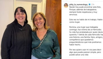 El posteo de Pitty La Numeróloga a la víctima del femicidio en Villa Devoto: “Deseo que tu alma encuentre la paz que te quitaron”