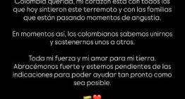 De Shakira a Camilo: los mensajes de los famosos en sus redes sociales tras el fuerte terremoto en Colombia