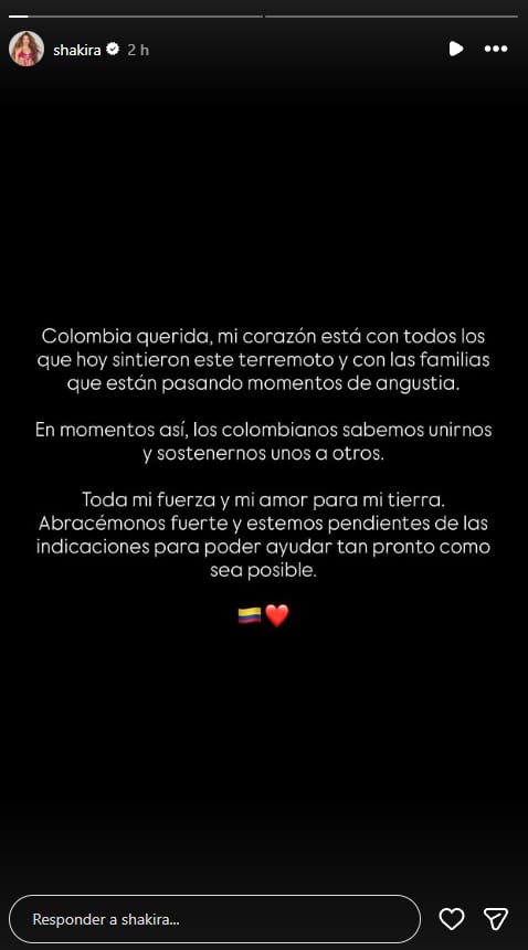 Shakira en redes sociales (Foto: Captura Instagram /shakira)