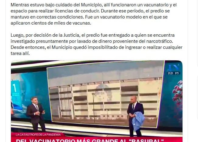 Así está el vacunatorio abandonado más grande de la Argentina y qué explicación dieron desde el gobierno de la Provincia