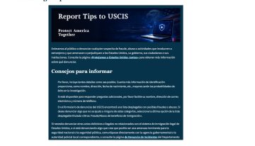 Actualizaciones del Uscis y la web oficial para reportar fraudes migratorios en septiembre 2026