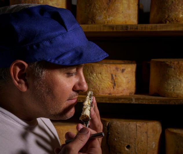 Para Couly, el sabor no empieza en la quesería sino mucho antes, en la alimentación de los animales  en la Patagonia y en las características de la leche