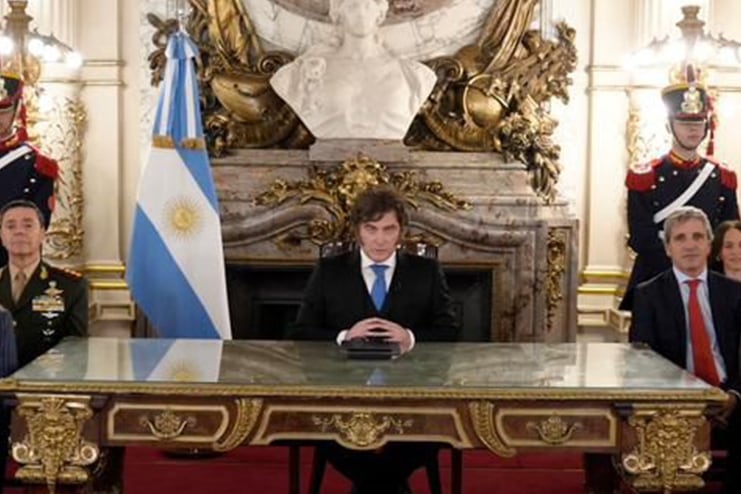 Javier Milei, el jueves pasado en cadena nacional