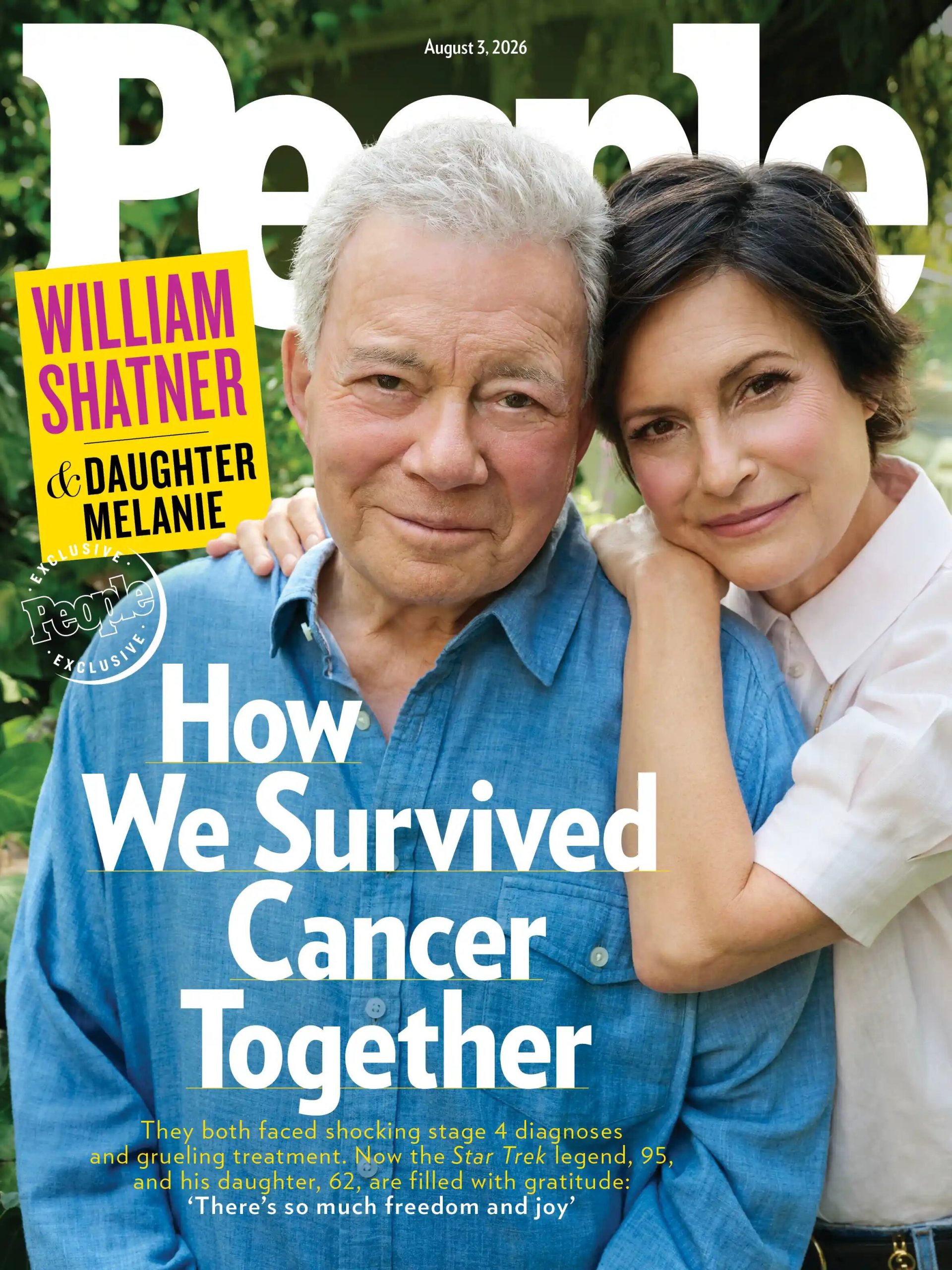 William Shatner y su hija revelaron que se curaron del cáncer que los afectó a los dos casi al mismo tiempo. (Foto: People)