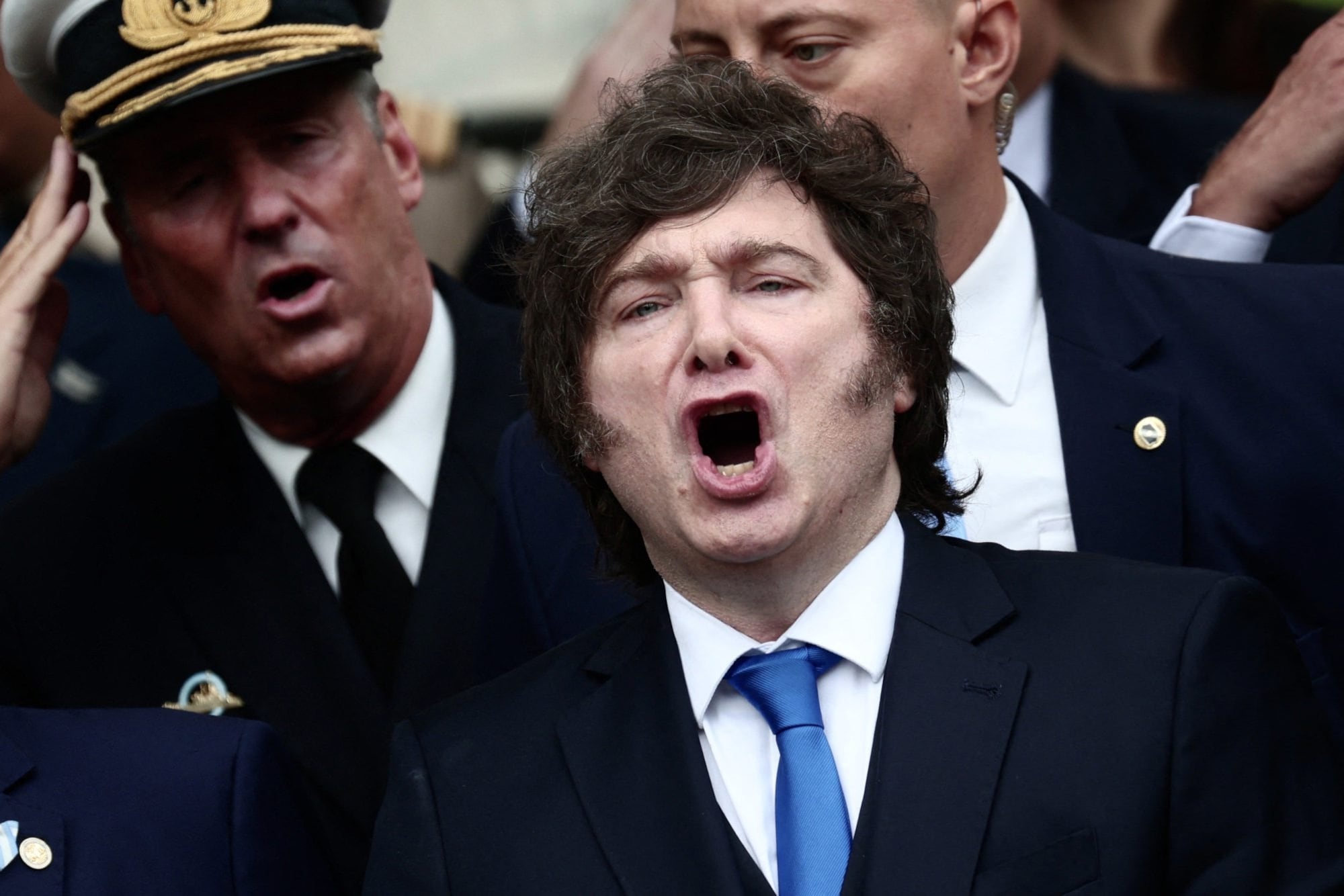 Javier Milei, durante el acto por los veteranos de Malvinas, el 2 de abril pasado