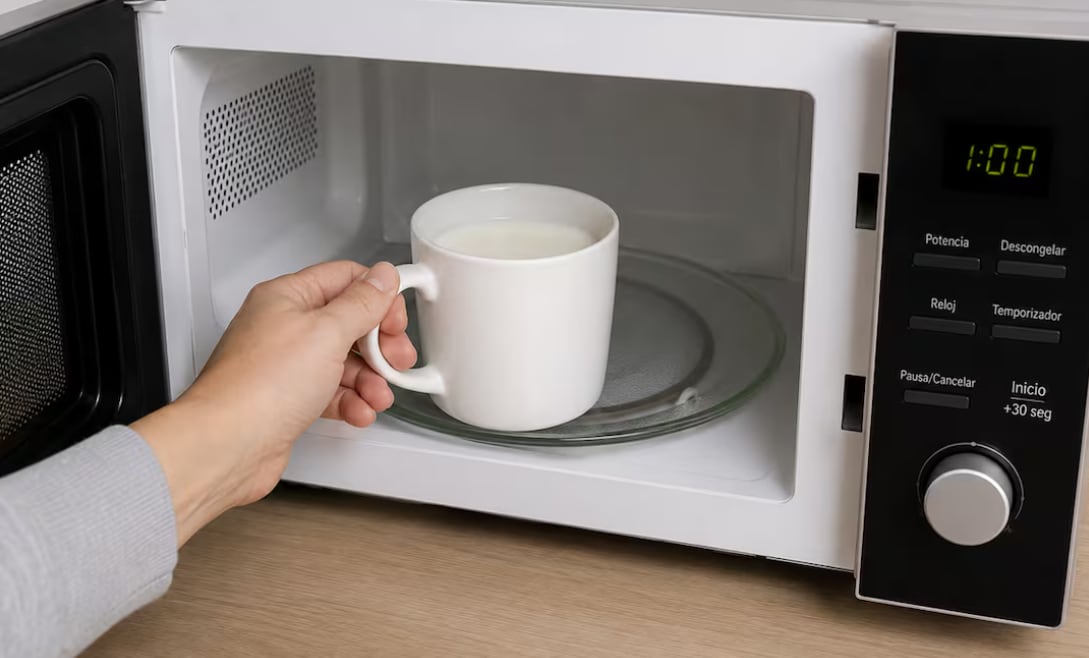 Tartaglione aconsejó utilizar envases o tazas de vidrio o cerámica para calentar alimentos y bebidas en el microondas