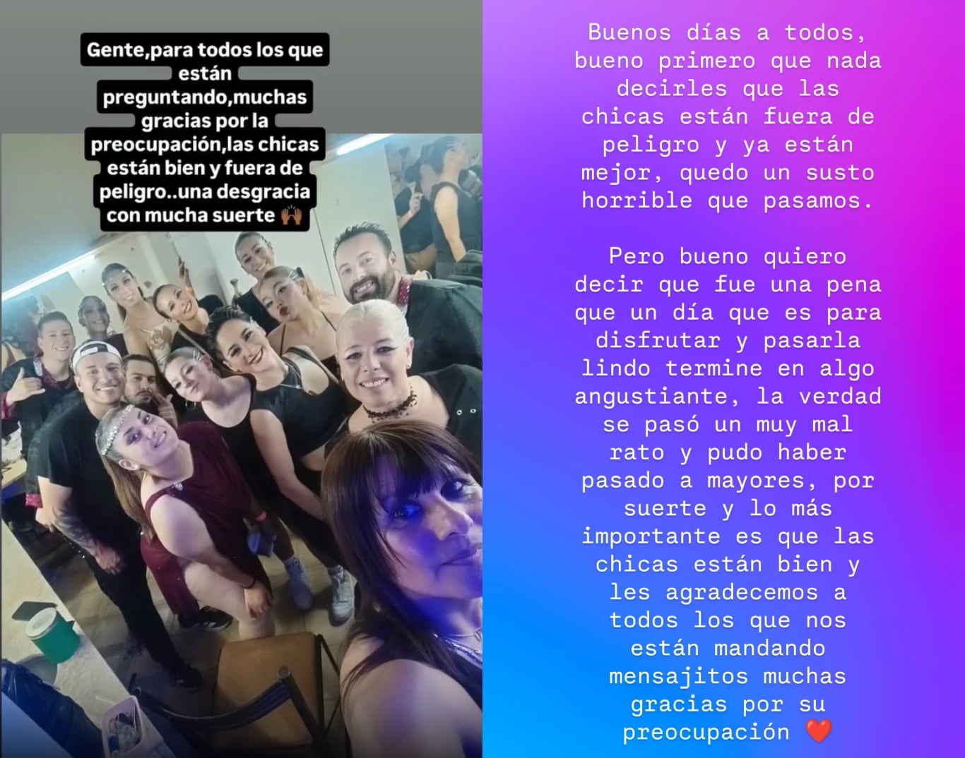 El mensaje de la academia tras el episodio en el teatro. (Foto: Captura Instagram / @imperiobachata.ar)