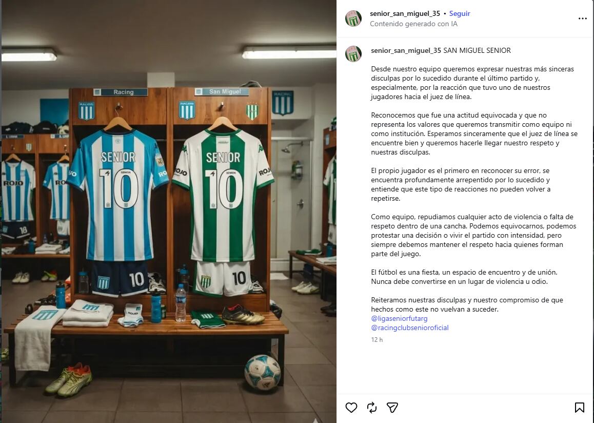 El comunicado de San Miguel. (Foto: Captura).