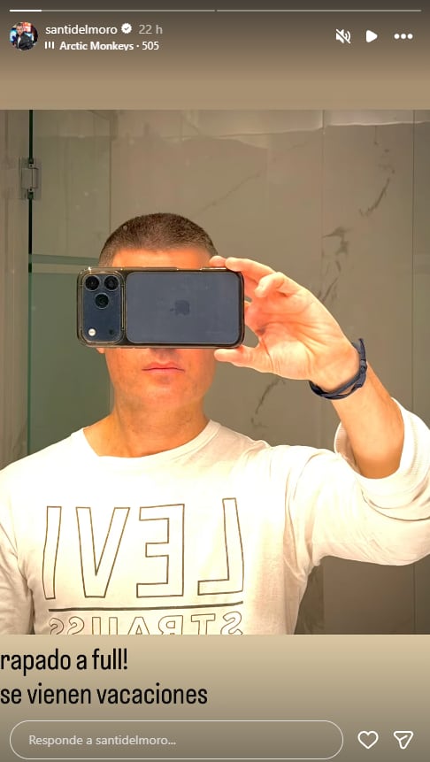 El nuevo look rapado de Santiago del Moro (Foto: captura Instagram/santidelmoro)