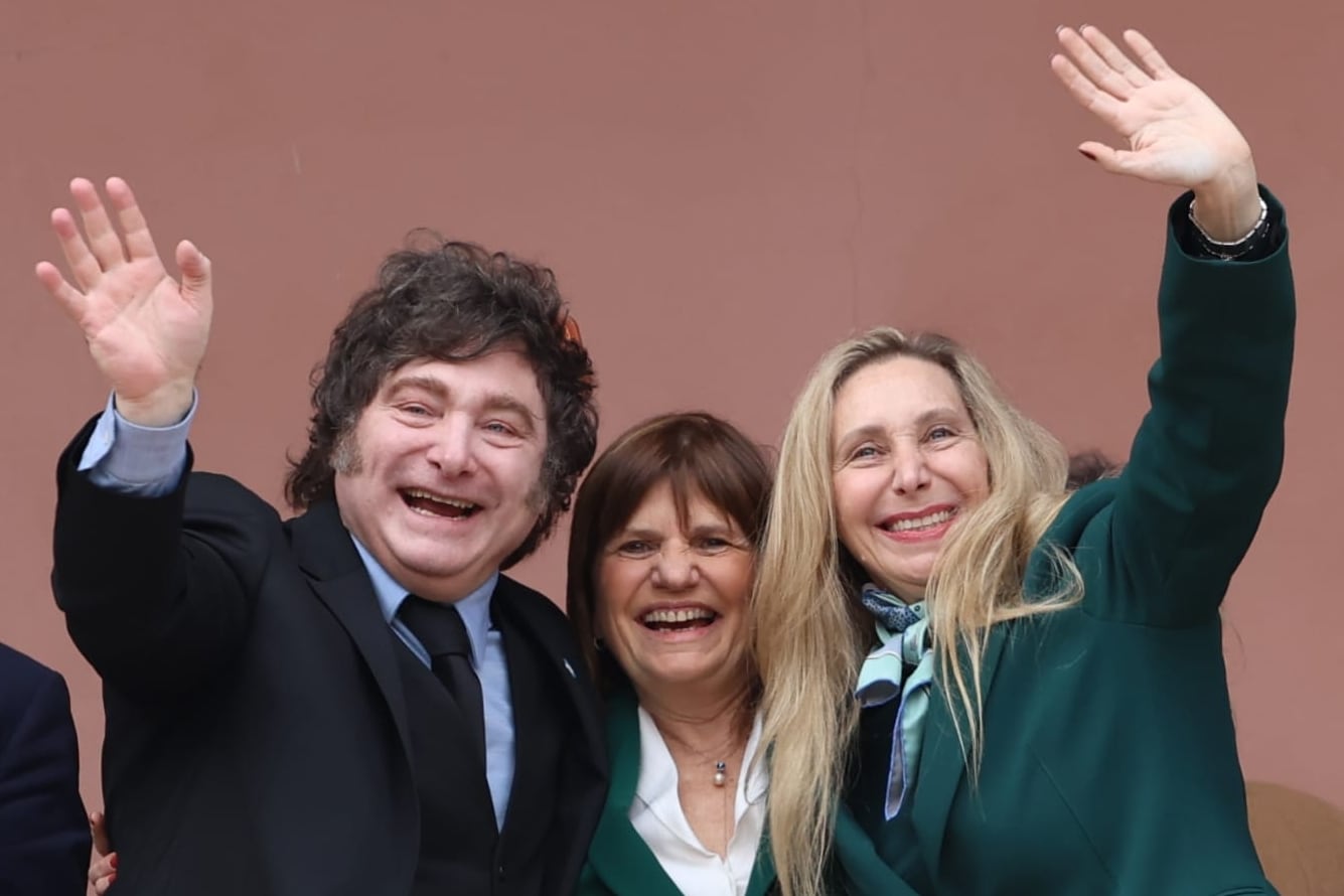 Javier Milei, Patricia Bullrich y Karina Milei