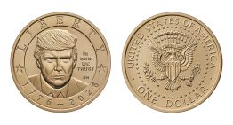 Lanzaron una moneda dorada de un dólar con la cara de Donald Trump por el 250° aniversario de EE.UU.