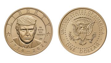 Lanzaron una moneda dorada de un dólar con la cara de Donald Trump por el 250° aniversario de EE.UU.