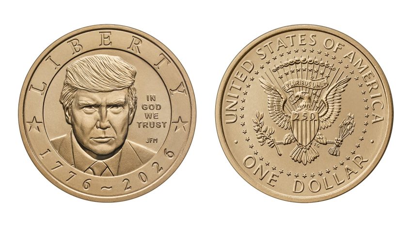 Lanzaron una moneda dorada de un dólar con la cara de Donald Trump por el 250° aniversario de EE.UU.