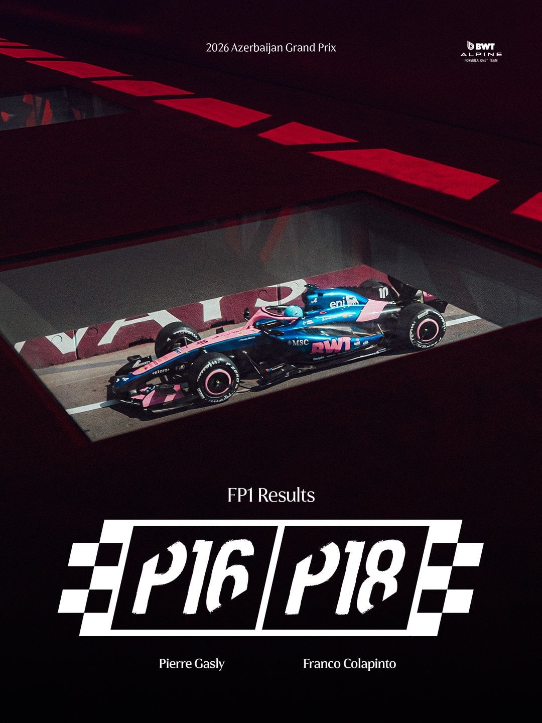 Colapinto terminó 18 en la primera práctica del GP de Azerbaiyán y el más rápido fue Russell.