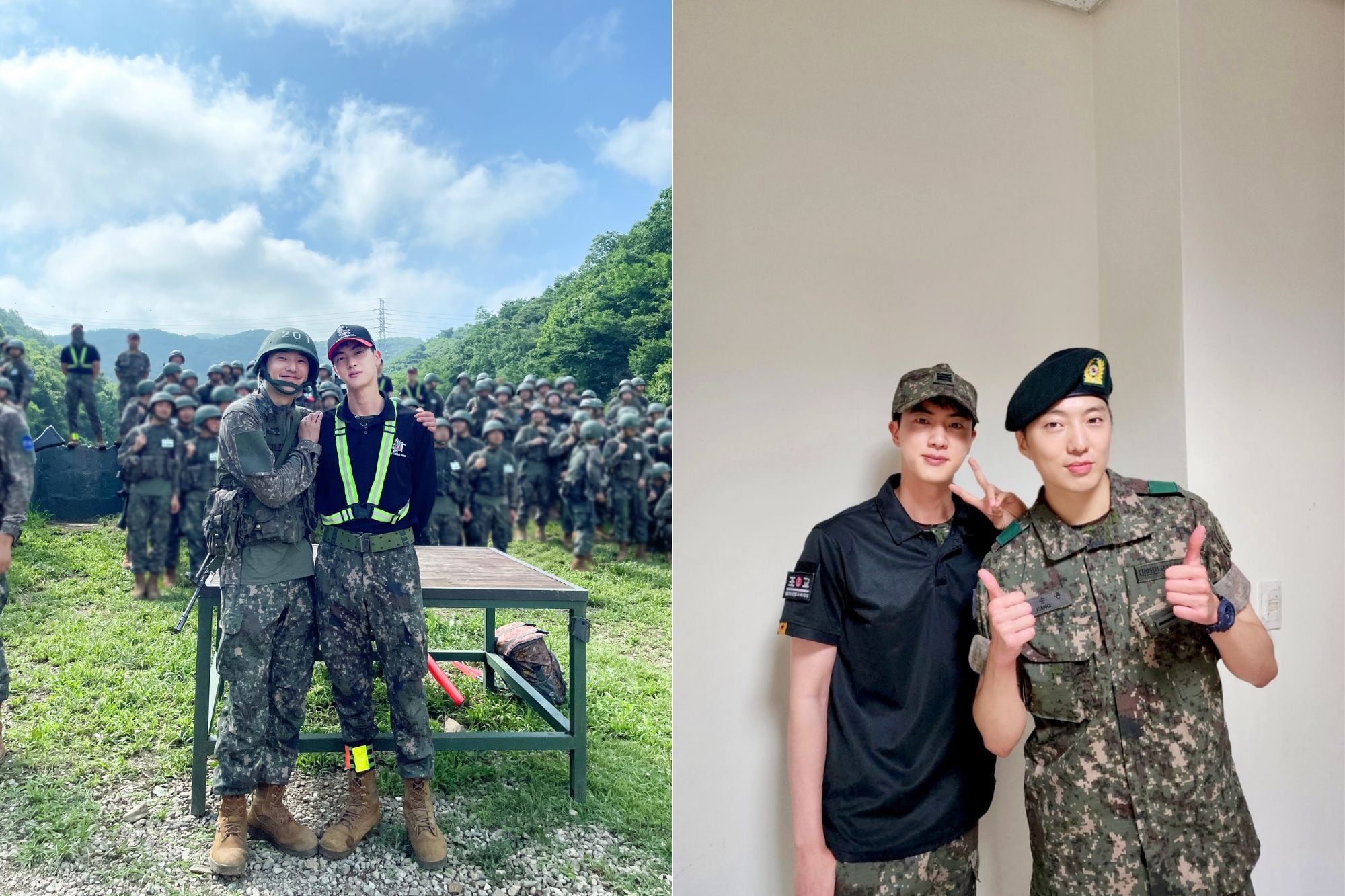 Jin durante el servicio militar obligatorio en Corea del Sur.