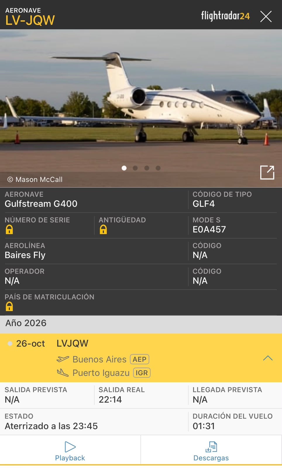 El avión privado estuvo en la mira por las versiones, luego confirmadas, del viaje de Flavio Bolsonaro