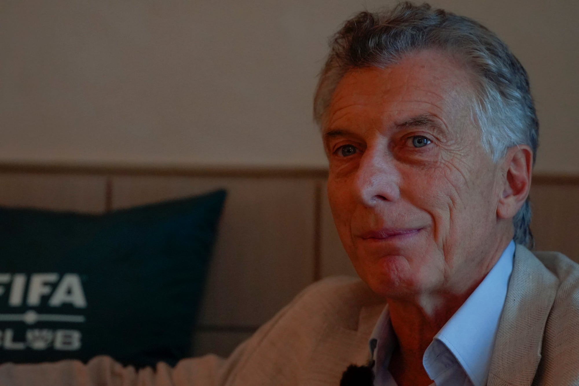 Entrevista con Mauricio Macri en el hotel Waldorf Astoria de Nueva York, donde se hospedan los invitados de la FIFA