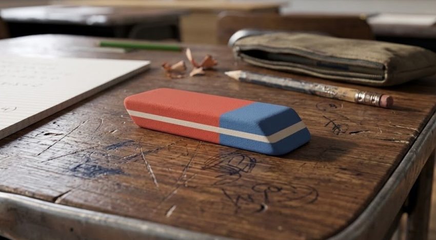 Por qué las gomas de borrar tienen dos colores y para qué sirve cada parte