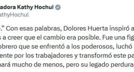 Kathy Hochul, tras la muerte de Dolores Huerta: “Fue una gigante del movimiento obrero que se enfrentó a los poderosos”