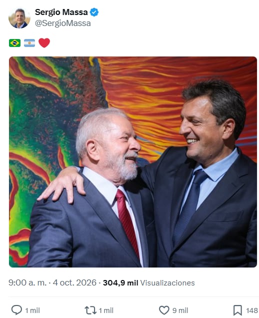 El posteo de Sergio Massa