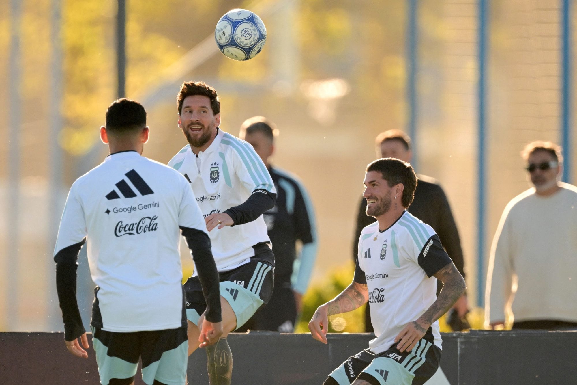 Messi en su último entrenamiento con la selección