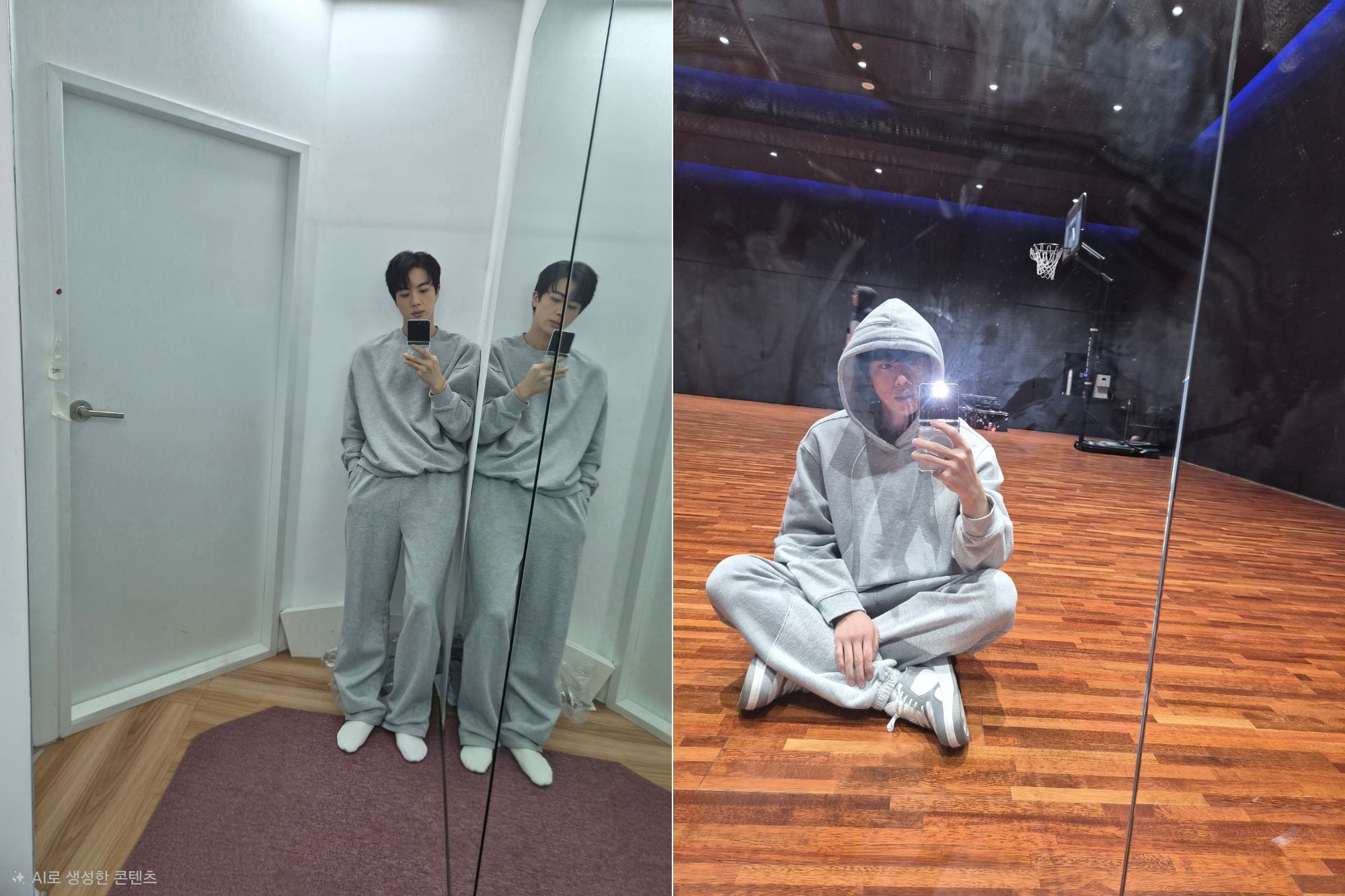 Jin en las salas de ensayo de HYBE.
