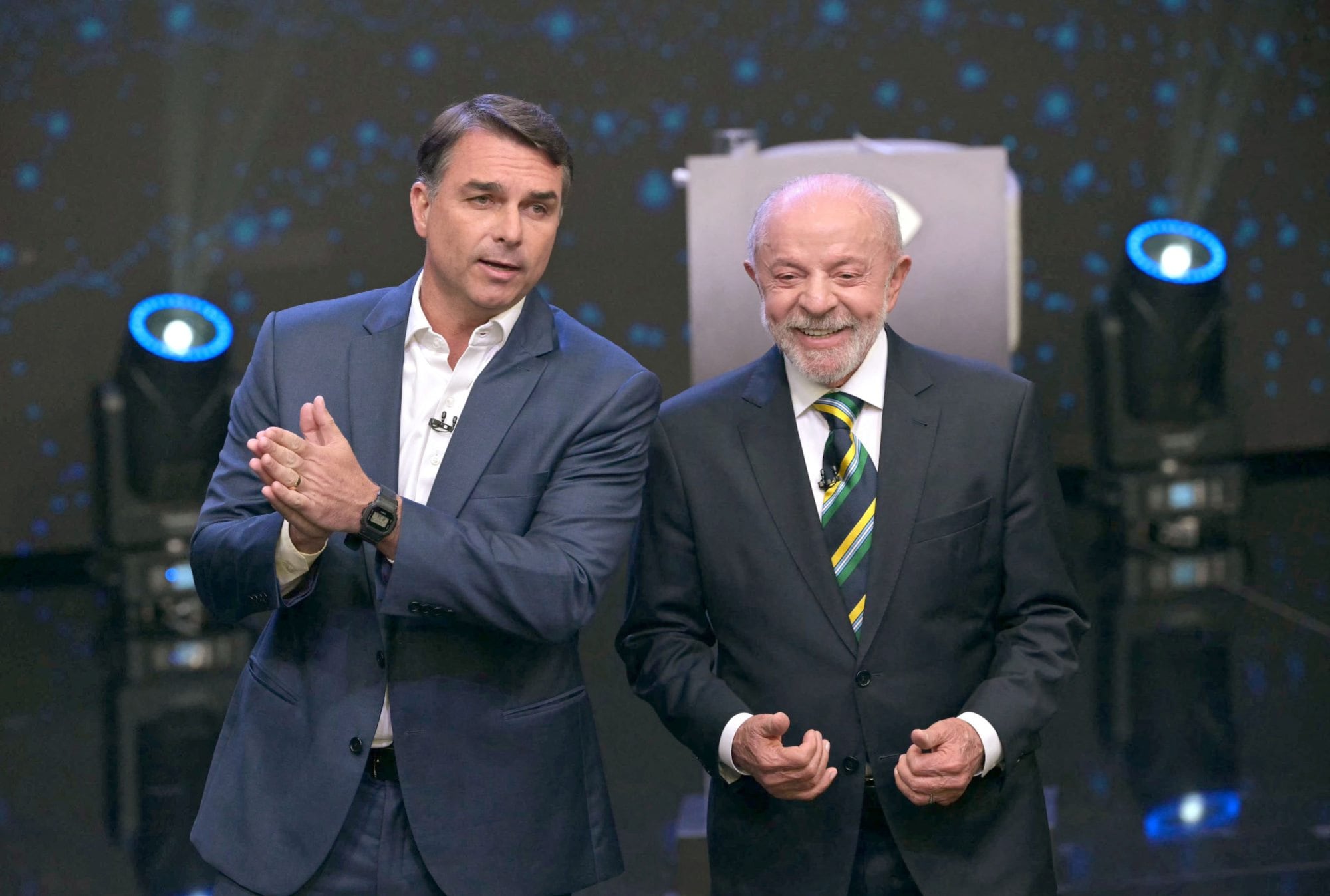 Flávio Bolsonaro y Lula da Silva, en el debate presidencial