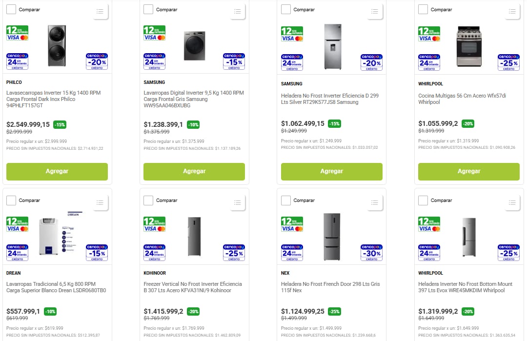 Algunos de los electrodomésticos en Jumbo (Foto: Jumbo).