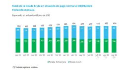 La deuda bruta volvió a crecer en septiembre, impulsada por los compromisos en pesos