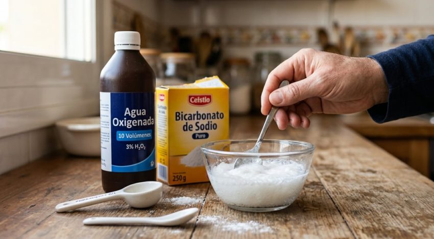 Mezclar bicarbonato con agua oxigenada: para qué sirve y por qué recomiendan hacerlo los expertos en limpieza