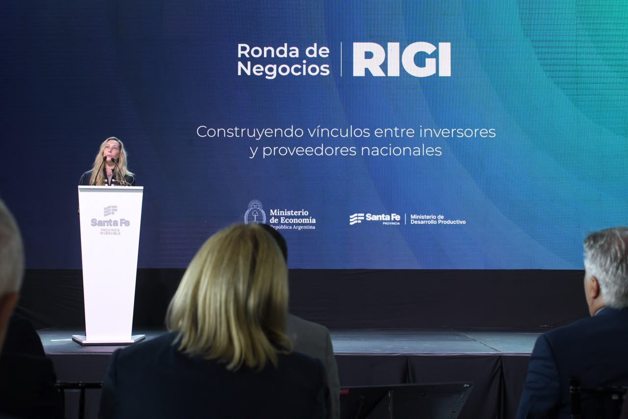 Karina Milei en la ronda de negocios RIGI de Rosario. (Foto: Presidencia)