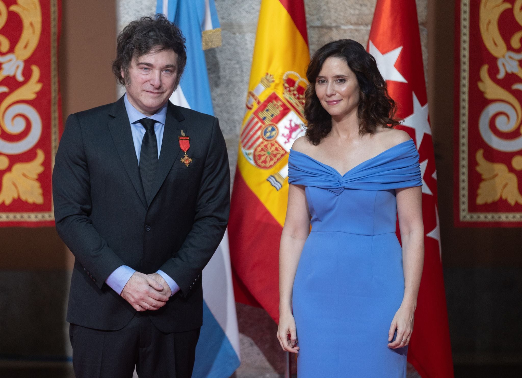 Javier Milei y la presidenta de la Comunidad de Madrid, Isabel Díaz Ayuso