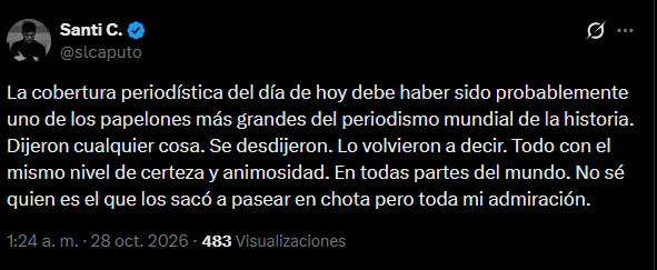 El sugestivo tuit de Caputo
