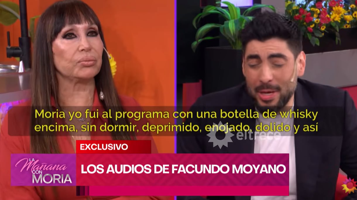 Moria Casán reprodujo los audios que Moyano le envió sobre la polémica televisiva del 25 de septiembre (Foto: Captura TV)