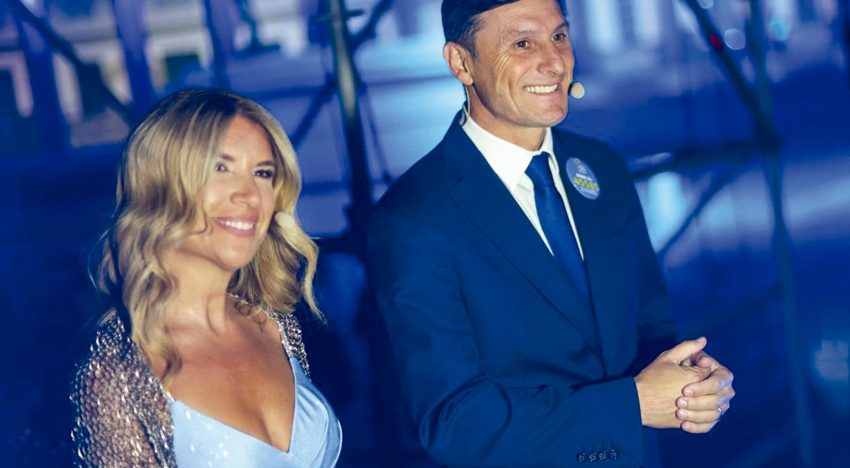 Javier y Paula Zanetti: el ex futbolista y su mujer organizaron un show benéfico en Nápoles para tres mil personas