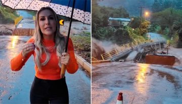 Río se llevó un puente mientras alcaldesa transmitía en vivo en Brasil