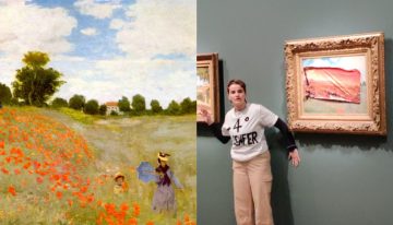 Ecologista pegó un poster «de pesadilla» sobre famoso cuadro de Monet