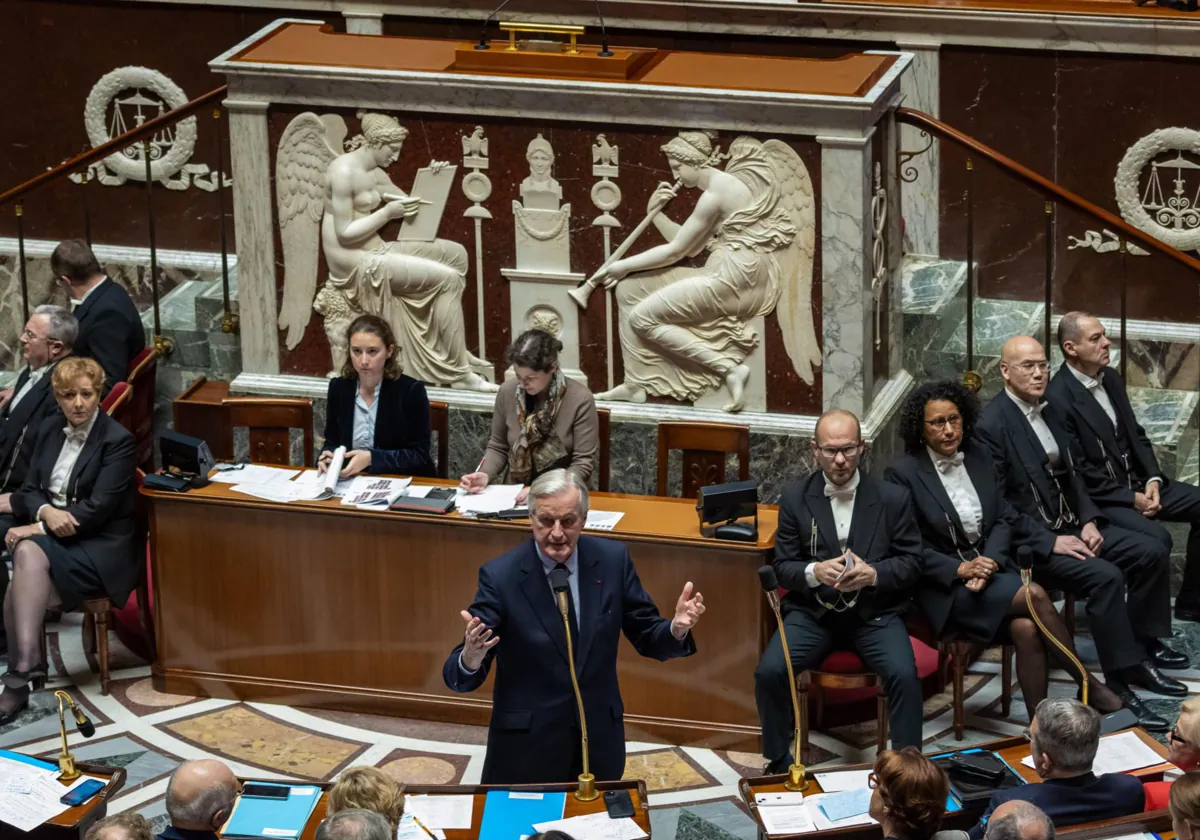 Barnier, este martes, durante la sesión de preguntas al Gobierno en la Asamblea Nacional