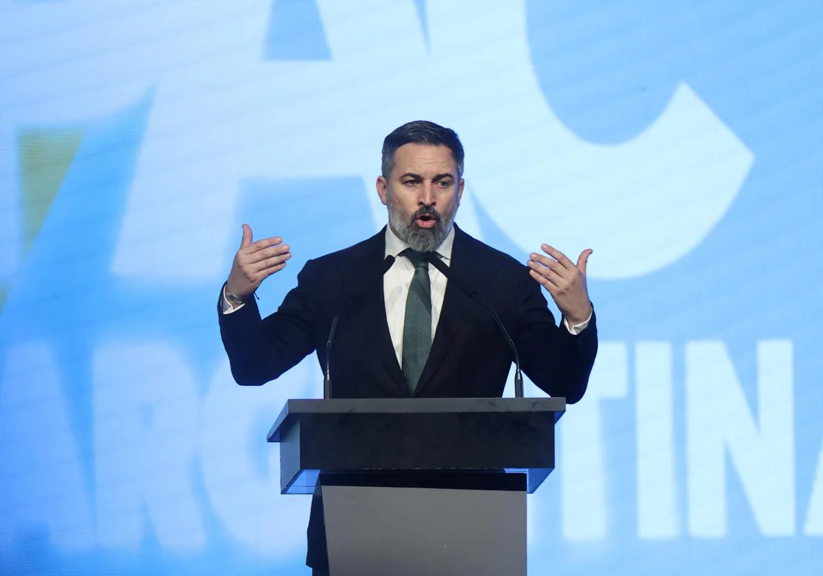 Santiago Abascal durante su intervención en la Conferencia de Acción Política Conservadora (CPAC)