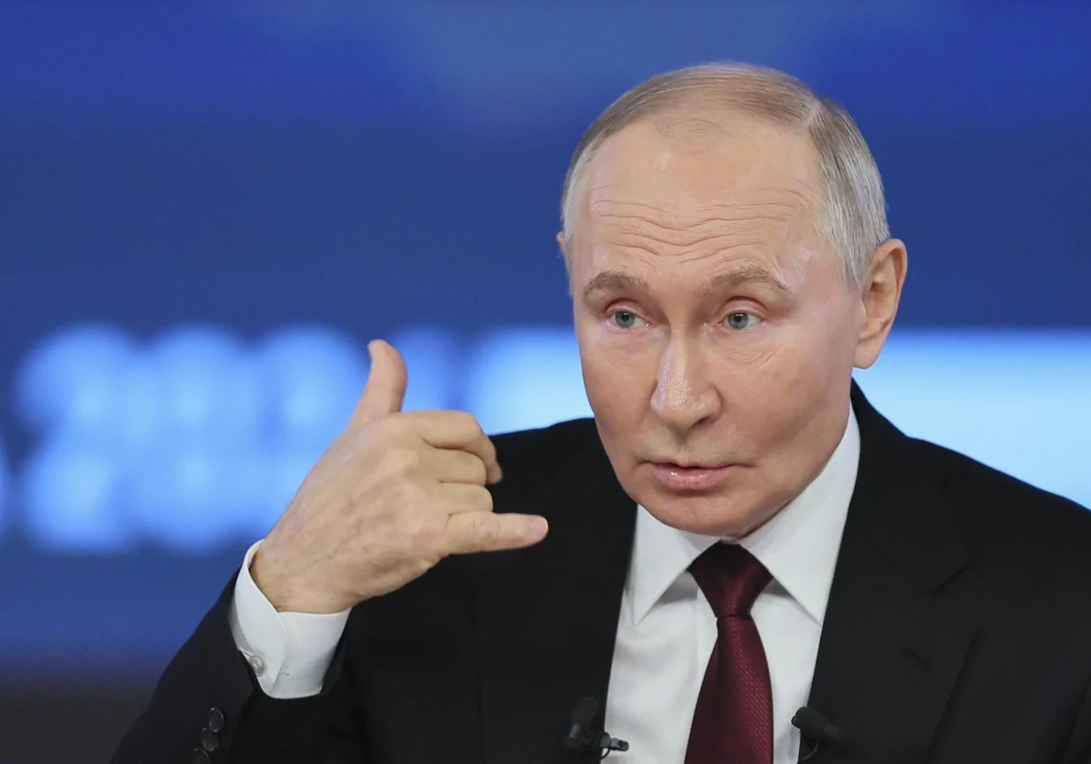 El presidente ruso, Vladímir Putin, durante su rueda de prensa de fin de año