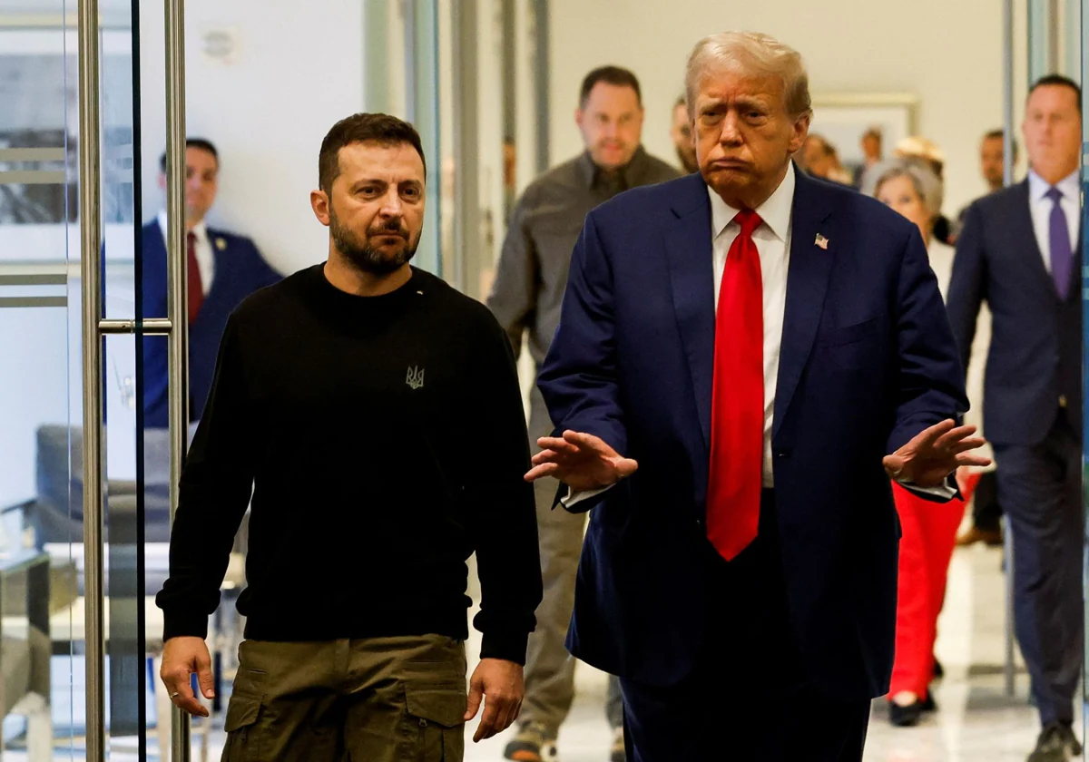 El presidente ucraniano Volodímir Zelenski con el presidente electo estadounidense Donald Trump