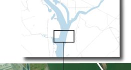 Mapa del lugar del accidente en Washington entre un avión de pasajeros y un helicóptero militar