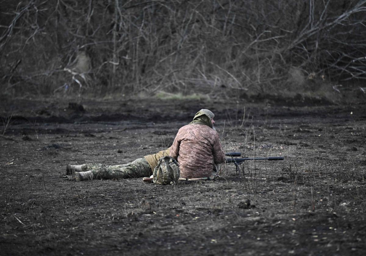 Soldados ucranianos en la región de Donetsk, la semana pasada