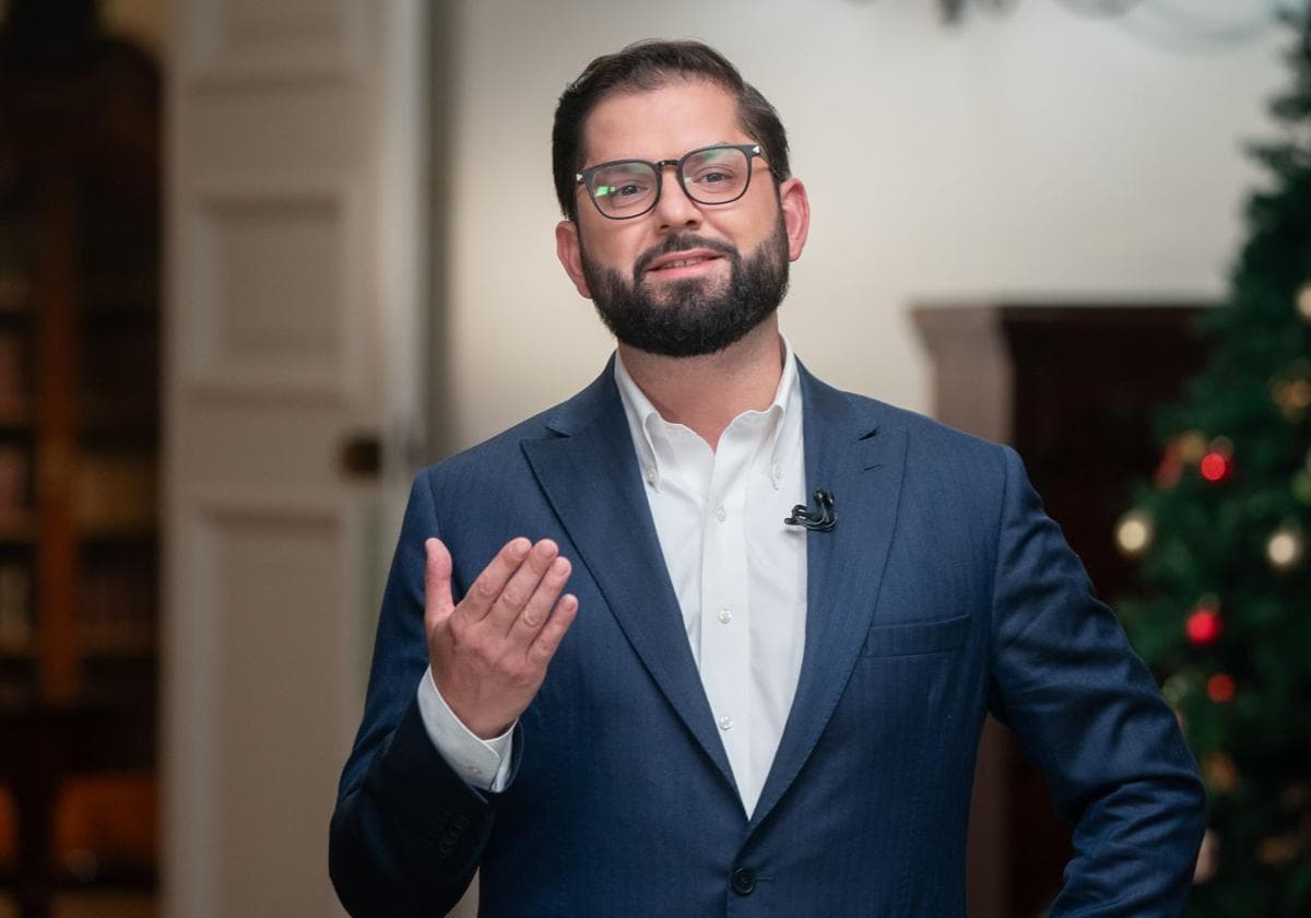 Gabriel Boric, durante su mensaje de fin de año a la nación.