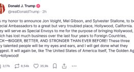 Trump anunció a Stallone, Gibson y Voight como sus «ojos y oídos» en Hollywood